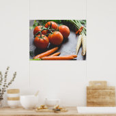 Karotten und Tomaten Pflanzenfotografie Poster (Küche)