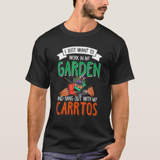 Karotten Vegan Gartengarten Gemüse T-Shirt (Vorderseite)