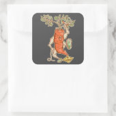 Karottenbekämpfung Feines Gemüse Quadratischer Aufkleber (Tasche)