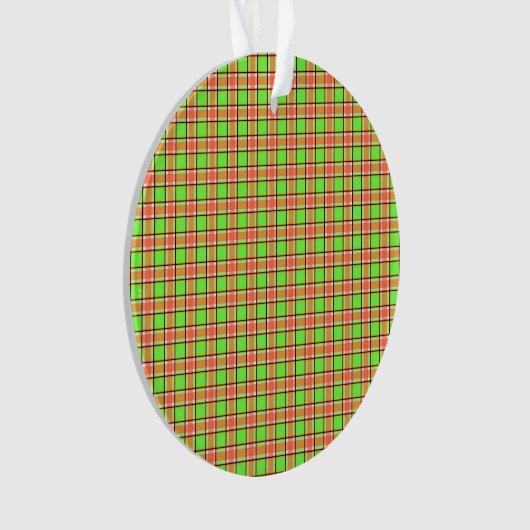 Karottenfarben Kariertes Muster Ornament (Vorderseite)