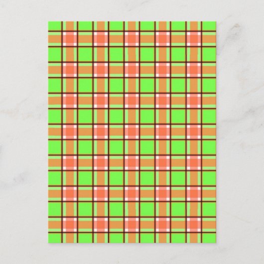 Karottenfarben Karomuster Postkarte (Vorderseite)
