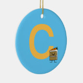 Karottenkuchen-Scheibehäschenzähne, die Nachtisch Keramik Ornament (Rechts)