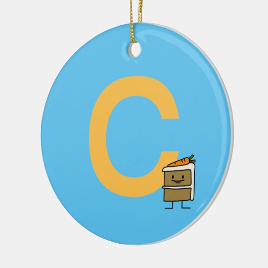 Karottenkuchen-Scheibehäschenzähne, die Nachtisch Keramik Ornament (Links)