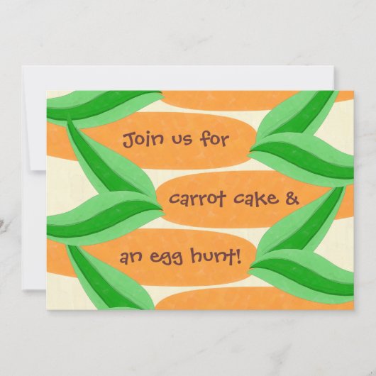 Karottenkuchen und eine Eizelljagd - Einladung zu (Vorderseite)