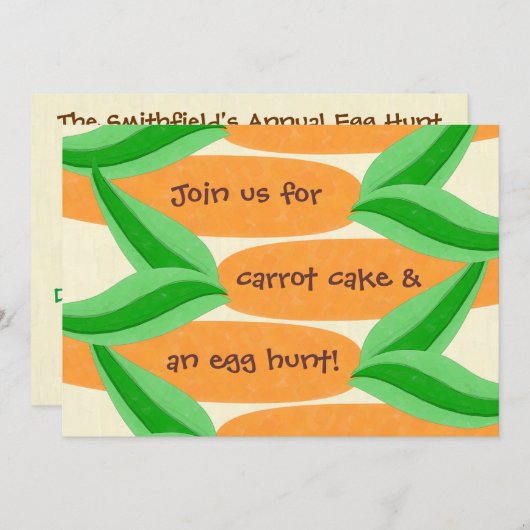 Karottenkuchen und eine Eizelljagd - Einladung zu  (Vorne/Hinten)