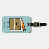 Karottenkuchenscheibe-Häschenzähne, die Nachtisch Gepäckanhänger (Vorderseite horizontal)