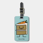 Karottenkuchenscheibe-Häschenzähne, die Nachtisch Gepäckanhänger (Vorderseite vertikal)