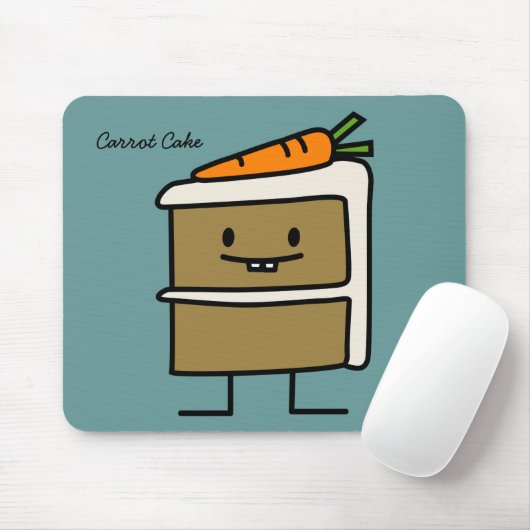 Karottenkuchenscheibe-Häschenzähne, die Nachtisch Mousepad (Mit Mouse)