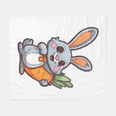Karottenliebende Osterhase Niedliches 2D Design Fleecedecke (Vorderseite (Horizontal))