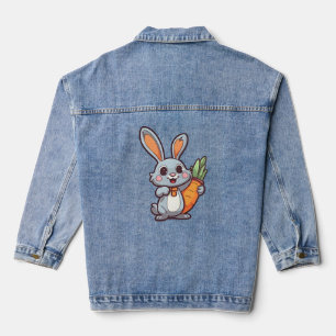 Karottenliebende Osterhase Niedliches 2D Design Jeansjacke