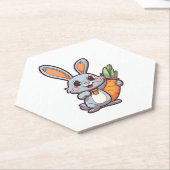 Karottenliebende Osterhase Niedliches 2D Design Untersetzer (angewinkelt)