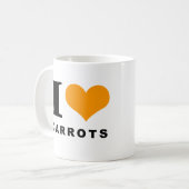 Karottenliebhaber, ich Liebe Karotten Kaffeetasse (Vorderseite Links)