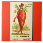 Karottenmann Viktorianische Visitenkarte Fliese (Vorderseite)