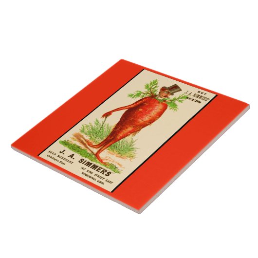 Karottenmann Viktorianische Visitenkarte Fliese (Seite)