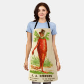 Karottenmann Viktorianischer Visitenkartendruck Schürze (Getragen)