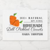 Karottenpflücke mit glatter Spitze Konservierung Lebensmitteletikett (Einzelnes Label)