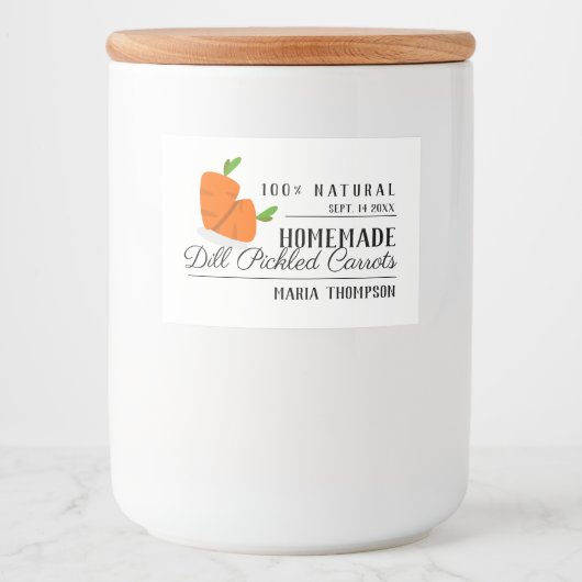 Karottenpflücke mit glatter Spitze Konservierung Lebensmitteletikett (Vorderseite)