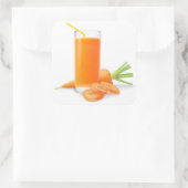 Karottensaft in einem Glas Quadratischer Aufkleber (Tasche)