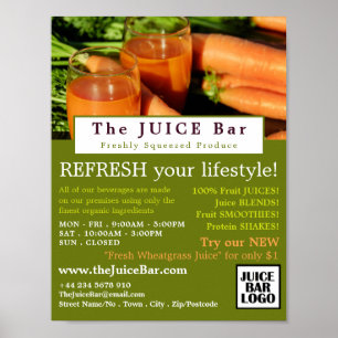 Karottensaft, Juice-Bar-Werbung Poster
