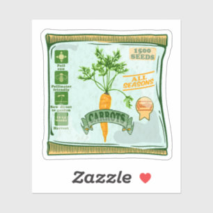 Karottensamen zum Anbau von Gemüse Aufkleber