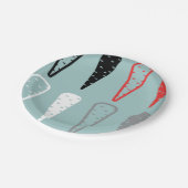 Karottensymbole Orange Schwarz-weiß Paper Teller (Schrägansicht)