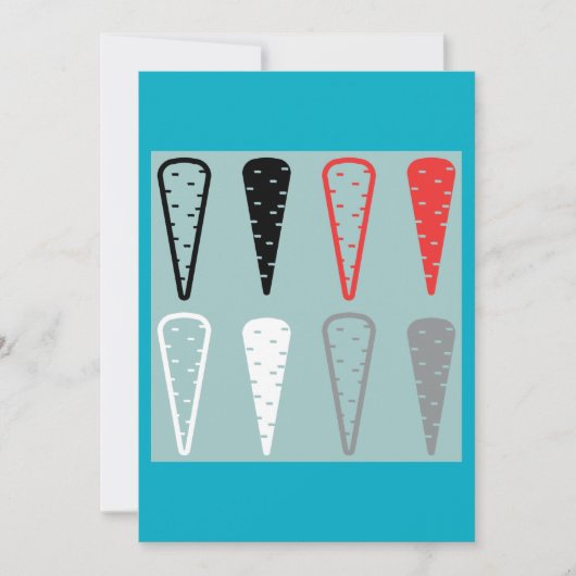 Karottensymbole Orange Schwarz-weiße Einladung (Vorderseite)