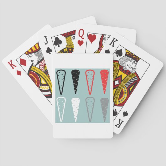 Karottensymbole Orange Schwarz-weiße Spielkarten (Rückseite)