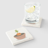 Karottenzeichen Steinuntersetzer (Seitenansicht)