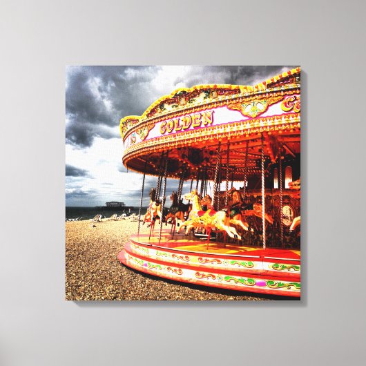 Karousel am Brighton Beach Leinwanddruck (Vorderseite)