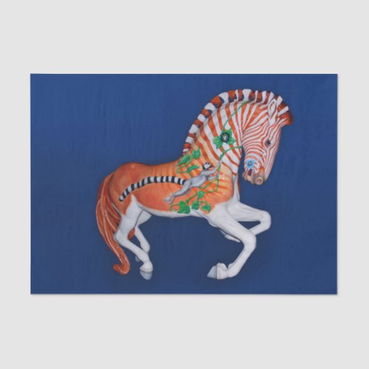 Karousel Animal Quagga Zebra Foto Tissue Paper Seidenpapier (Vorderseite)