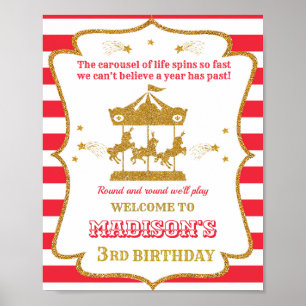 Karousel Begrüßungsschild Party Giro Zirkus Poster