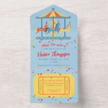 Karousel Circus Geburtstagseinladung