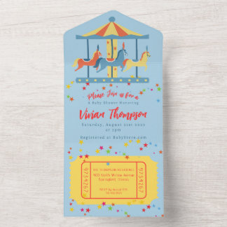 Karousel Circus Geburtstagseinladung All In One Einladung