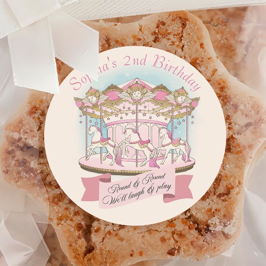 Karousel Circus Karneval Geburtstagsparty Runder Aufkleber