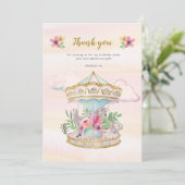 Karousel Geburtstag danke Karte (Stehend Vorderseite)