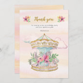 Karousel Geburtstag danke Karte (Vorne/Hinten)