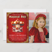 Karousel Geburtstag mit Foto Einladung (Vorderseite)