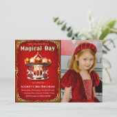 Karousel Geburtstag mit Foto Einladung (Stehend Vorderseite)