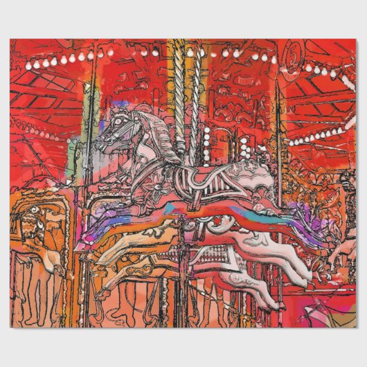 KAROUSEL GESCHENKPAPIER (Flach)