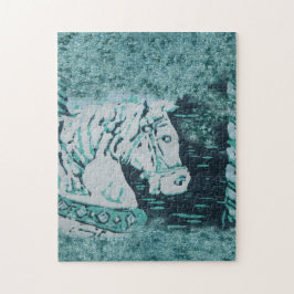 Karousel Horse Aquamarine Puzzle - Jigsaw