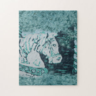 Karousel Horse Aquamarine Puzzle - Jigsaw