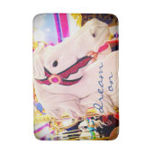 Karousel Horse Fotografy Dream on Script Zitat Badematte (Vorderseite Vertikal)