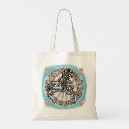 Karousel Horse Tote Bag Tragetasche (Rückseite)