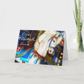 Karousel Pferde Fotografie Live Laugh Liebe Script Karte (Vorderseite)