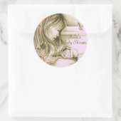 Karousel Träume Vintag Rosa Rundkleber Runder Aufkleber (Tasche)