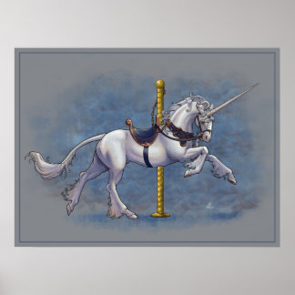 Karousel Unicorn Poster