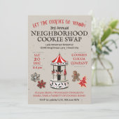 Karousel Weihnachtskochtausch Einladung (Stehend Vorderseite)