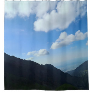 Karpaten-Blauhimmel-Gipfel – Rumänien Bergkunst Duschvorhang