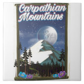 Karpaten-Gebirge Reiseplakat Fliese (Vorderseite)