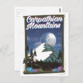 Karpaten-Gebirge Reiseplakat Postkarte (Vorne/Hinten)